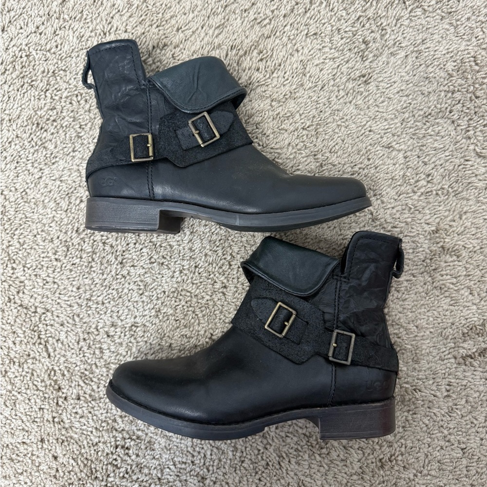 UGG Black Cybele Leather Boots